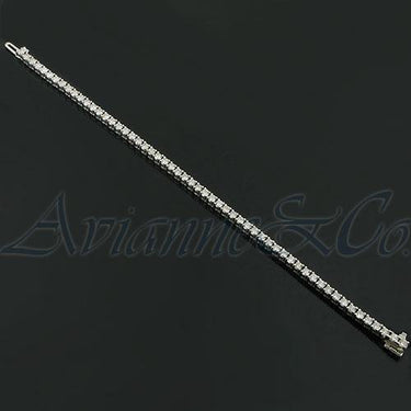 14K White Solid Gold Womens Diamond Tennis Bracelet 4.85 Ctw
